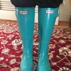 Hunter boots blue